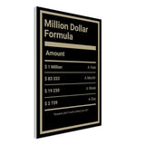 1 Million Dollar A Year Motivational Canvas Wall Art, Inspirational Quote Decor, Success Strategy Breakdown - Hustle and Soul