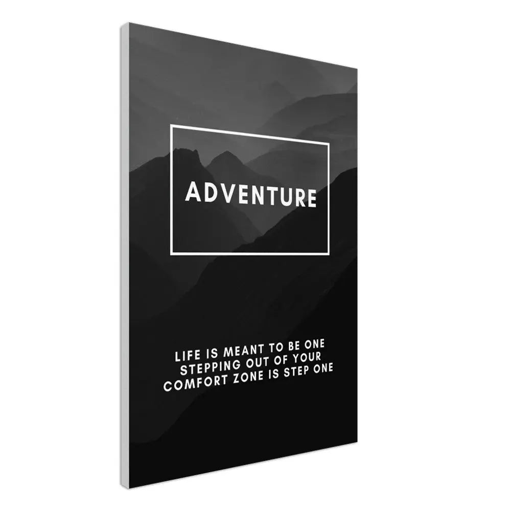 Adventure Motivational Canvas Wall Art, Inspirational Quote Decor, Thick Frame Artwork for Home or Office - Hustle and Soul