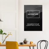 Adventure Motivational Canvas Wall Art, Inspirational Quote Decor, Thick Frame Artwork for Home or Office - Hustle and Soul