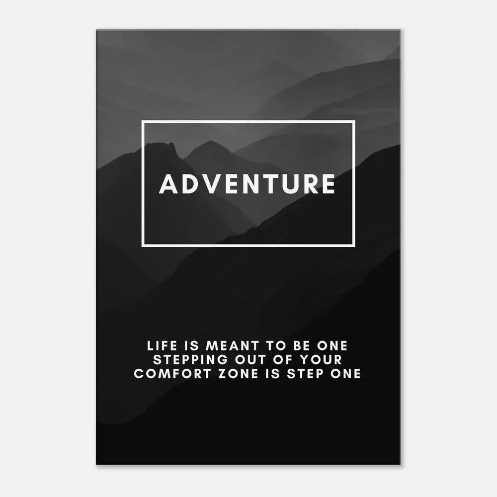 Adventure Motivational Canvas Wall Art, Inspirational Quote Decor, Thick Frame Artwork for Home or Office - Hustle and Soul