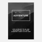 Adventure Motivational Canvas Wall Art, Inspirational Quote Decor, Thick Frame Artwork for Home or Office - Hustle and Soul