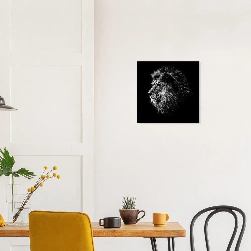 Black and White Lion Wall Art, Majestic Lion Canvas Print, Powerful Wildlife Decor, Thick Frame Artwork for Home or Office - Hustle and Soul