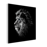 Black and White Lion Wall Art, Majestic Lion Canvas Print, Powerful Wildlife Decor, Thick Frame Artwork for Home or Office - Hustle and Soul
