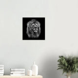 Black and White Lion Wall Art, Majestic Lion Canvas Print, Powerful Wildlife Decor, Thick Frame Artwork for Home or Office - Hustle and Soul