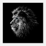 Black and White Lion Wall Art, Majestic Lion Canvas Print, Powerful Wildlife Decor, Thick Frame Artwork for Home or Office - Hustle and Soul