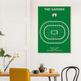 Boston Celtics Poster, TD Garden Stadium Matte Paper Wooden Framed Poster, Ready - to - Hang Sports Wall Art - Hustle and Soul