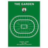 Boston Celtics Poster, TD Garden Stadium Matte Paper Wooden Framed Poster, Ready - to - Hang Sports Wall Art - Hustle and Soul