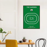 Boston Celtics Poster, TD Garden Stadium Matte Paper Wooden Framed Poster, Ready - to - Hang Sports Wall Art - Hustle and Soul