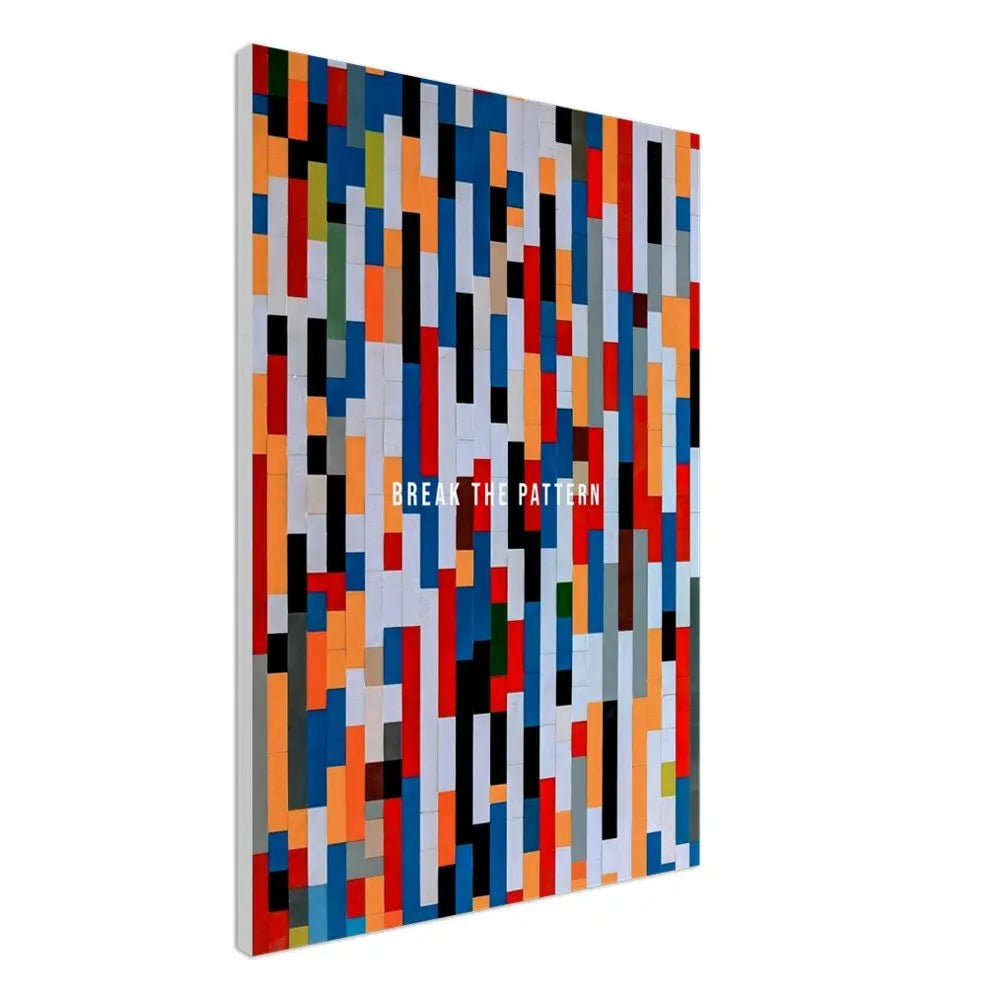 Break the Pattern Motivational Canvas Wall Art, Inspirational Quote Decor, Thick Frame Artwork for Home or Office - Hustle and Soul