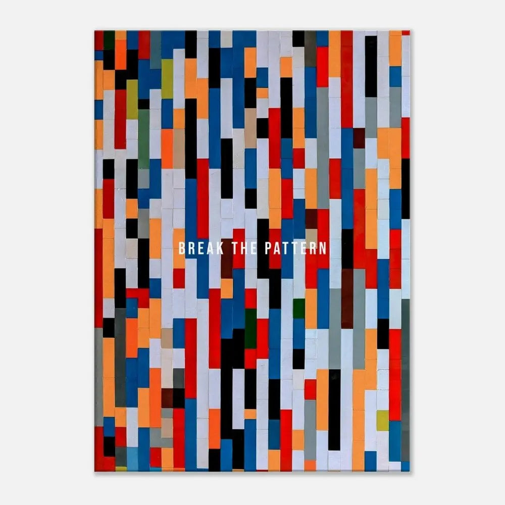 Break the Pattern Motivational Canvas Wall Art, Inspirational Quote Decor, Thick Frame Artwork for Home or Office - Hustle and Soul