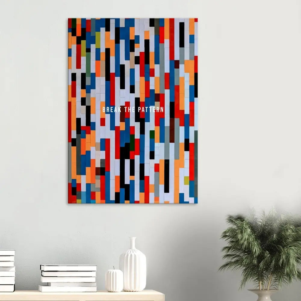 Break the Pattern Motivational Canvas Wall Art, Inspirational Quote Decor, Thick Frame Artwork for Home or Office - Hustle and Soul