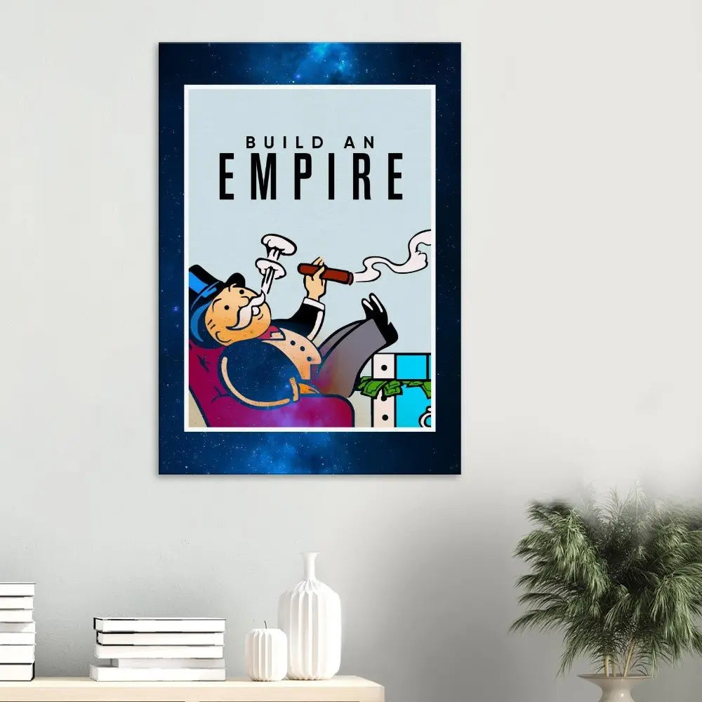 Build an Empire Motivational Canvas Wall Art, Inspirational Quote Decor, Thick Frame Artwork - Hustle and Soul