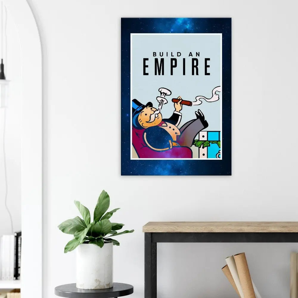 Build an Empire Motivational Canvas Wall Art, Inspirational Quote Decor, Thick Frame Artwork - Hustle and Soul