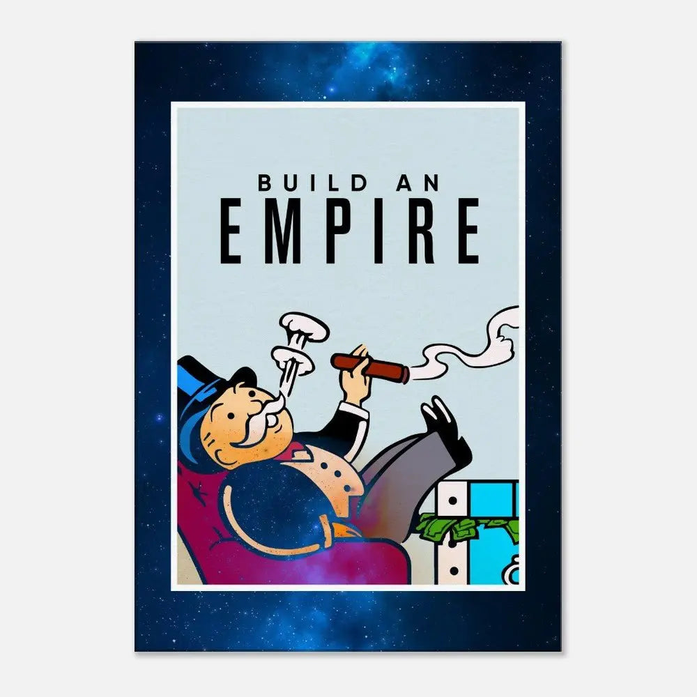 Build an Empire Motivational Canvas Wall Art, Inspirational Quote Decor, Thick Frame Artwork - Hustle and Soul