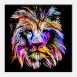 Colourful Lion Canvas Wall Art, Vibrant Animal Artwork, Thick Frame Modern Decor for Home or Office - Hustle and Soul