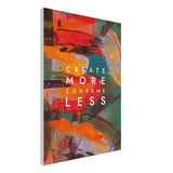 Create More Consume Less Motivational Canvas Wall Art, Inspirational Quote Decor, Thick Frame Wall Art for Home or Office - Hustle and Soul