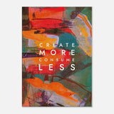 Create More Consume Less Motivational Canvas Wall Art, Inspirational Quote Decor, Thick Frame Wall Art for Home or Office - Hustle and Soul