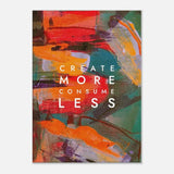 Create More Consume Less Motivational Canvas Wall Art, Inspirational Quote Decor, Thick Frame Wall Art for Home or Office - Hustle and Soul