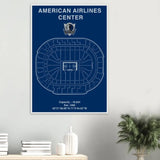 Dallas Mavericks Poster, American Airlines Center Matte Paper Wooden Framed Poster, Ready - to - Hang NBA Wall Art - Hustle and Soul