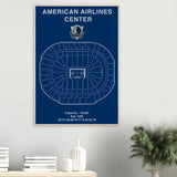 Dallas Mavericks Poster, American Airlines Center Matte Paper Wooden Framed Poster, Ready - to - Hang NBA Wall Art - Hustle and Soul