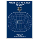 Dallas Mavericks Poster, American Airlines Center Matte Paper Wooden Framed Poster, Ready - to - Hang NBA Wall Art - Hustle and Soul