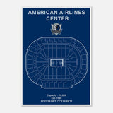 Dallas Mavericks Poster, American Airlines Center Matte Paper Wooden Framed Poster, Ready - to - Hang NBA Wall Art - Hustle and Soul