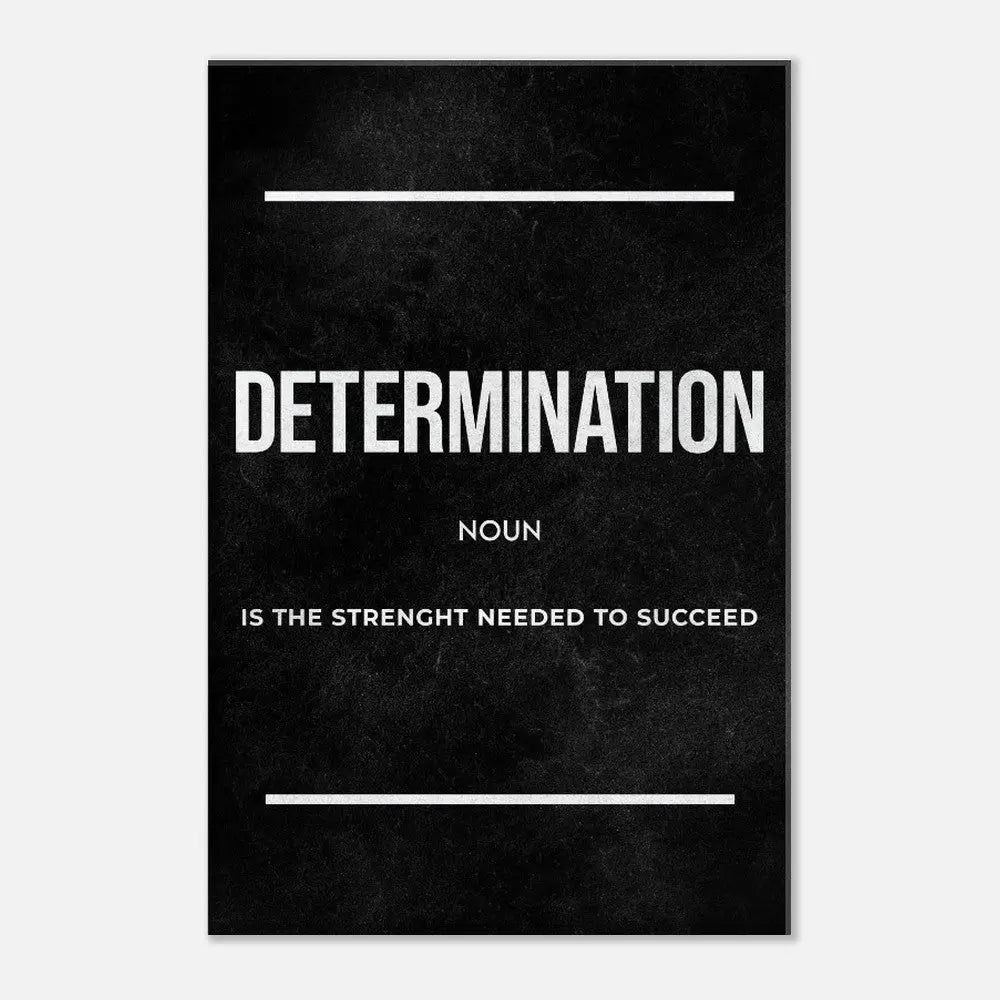 Determination Motivational Canvas Wall Art, Inspirational Quote Decor, Thick Frame Artwork for Home or Office - Hustle and Soul