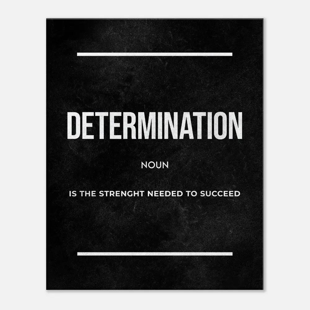 Determination Motivational Canvas Wall Art, Inspirational Quote Decor, Thick Frame Artwork for Home or Office - Hustle and Soul