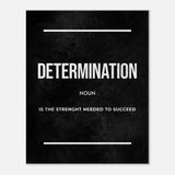 Determination Motivational Canvas Wall Art, Inspirational Quote Decor, Thick Frame Artwork for Home or Office - Hustle and Soul