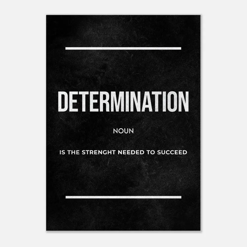 Determination Motivational Canvas Wall Art, Inspirational Quote Decor, Thick Frame Artwork for Home or Office - Hustle and Soul