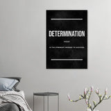 Determination Motivational Canvas Wall Art, Inspirational Quote Decor, Thick Frame Artwork for Home or Office - Hustle and Soul