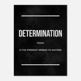 Determination Motivational Canvas Wall Art, Inspirational Quote Decor, Thick Frame Artwork for Home or Office - Hustle and Soul