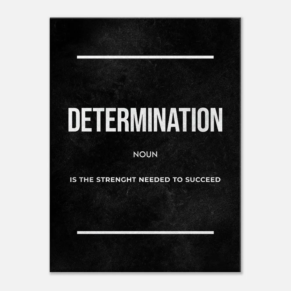 Determination Motivational Canvas Wall Art, Inspirational Quote Decor, Thick Frame Artwork for Home or Office - Hustle and Soul