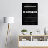 Determination Motivational Canvas Wall Art, Inspirational Quote Decor, Thick Frame Artwork for Home or Office - Hustle and Soul