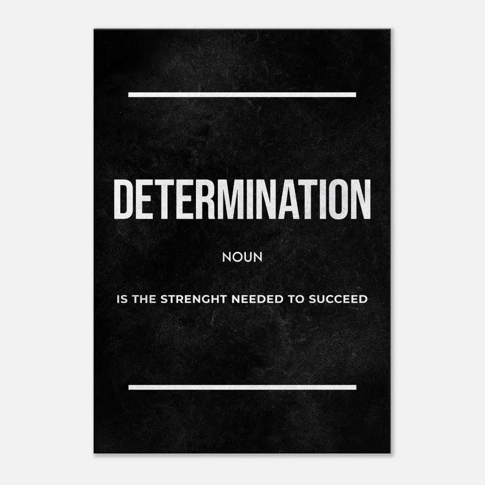 Determination Motivational Canvas Wall Art, Inspirational Quote Decor, Thick Frame Artwork for Home or Office - Hustle and Soul