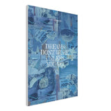 Dreams Don’t Work Unless You Do Motivational Canvas Wall Art, Inspirational Quote, Modern Home or Office Wall Art - Hustle and Soul