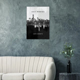 Early Mornings Late Nights motivational canvas print, in a bright studio space