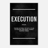 Execution Motivational Canvas Wall Art, Inspirational Quote Decor, Modern Wall Art for Home or Office - Hustle and Soul