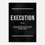 Execution Motivational Canvas Wall Art, Inspirational Quote Decor, Modern Wall Art for Home or Office - Hustle and Soul