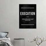 Execution Motivational Canvas Wall Art, Inspirational Quote Decor, Modern Wall Art for Home or Office - Hustle and Soul