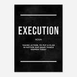 Execution Motivational Canvas Wall Art, Inspirational Quote Decor, Modern Wall Art for Home or Office - Hustle and Soul