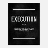 Execution Motivational Canvas Wall Art, Inspirational Quote Decor, Modern Wall Art for Home or Office - Hustle and Soul