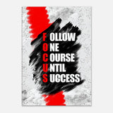 Focus Motivational Canvas Wall Art, Inspirational Quote Decor, Acronym Art: Follow One Course Until Success - Hustle and Soul