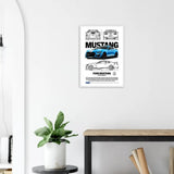 Ford Mustang GT500 Shelby Classic Matte Paper Wooden Framed Poster, Muscle Car Wall Art - Hustle and Soul
