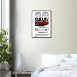 Ford Mustang GT500 Shelby Classic Matte Paper Wooden Framed Poster, Muscle Car Wall Art - Hustle and Soul