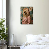 Funky Lion Canvas Print, Animal in a Suit Wall Art, Dopamine Aesthetic Portrait, Trendy Eclectic Lion Art - Hustle and Soul