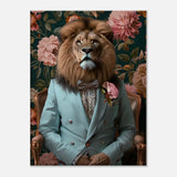 Funky Lion Canvas Print, Animal in a Suit Wall Art, Dopamine Aesthetic Portrait, Trendy Eclectic Lion Art - Hustle and Soul