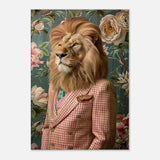 Funky Lion Canvas Print, Animal in a Suit Wall Art, Dopamine Aesthetic Portrait, Trendy Eclectic Lion Art - Hustle and Soul
