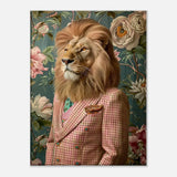 Funky Lion Canvas Print, Animal in a Suit Wall Art, Dopamine Aesthetic Portrait, Trendy Eclectic Lion Art - Hustle and Soul