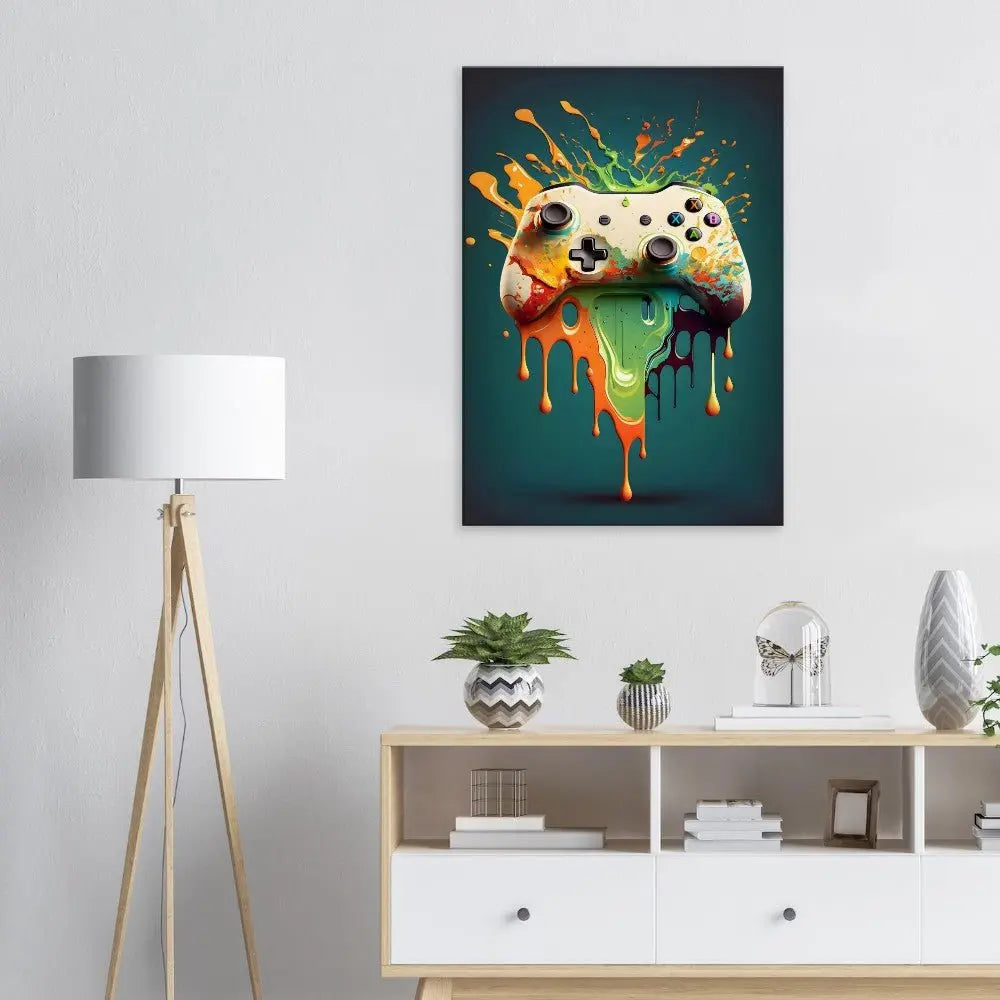 Gaming Graffiti Wall Art, Game Controller Canvas Print, Urban Street Art Decor for Gamers - Hustle and Soul